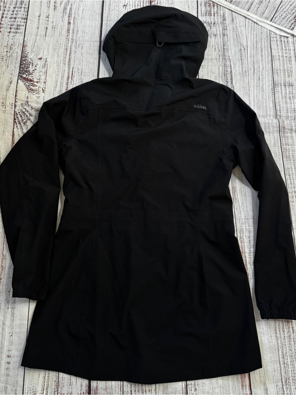 KÜHL Waterproof Hooded Rain Jacket Black Women’s Medium Stretch Shell Coat - Picture 6 of 9